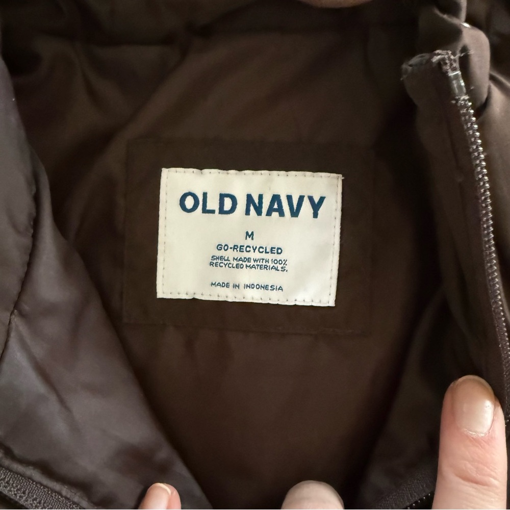 Medium old navy Brown Puffer Jacket - Picture 3 of 5